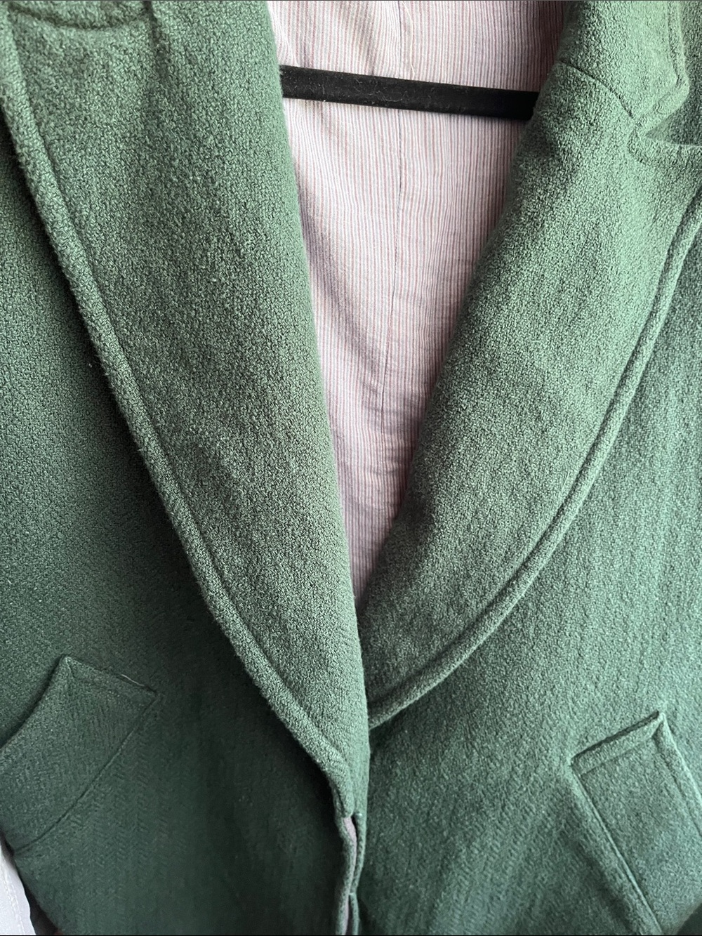 Free People Olive Green Oversized Coat Jacket size M Wool Blend Relaxed Fit - Picture 6 of 6